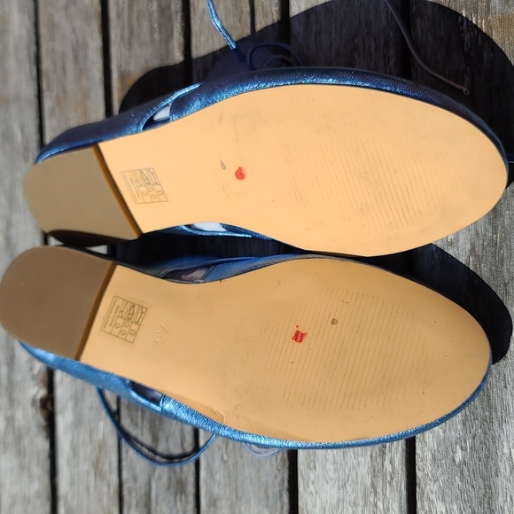 Candela metallic blue leather dance shoes, flats. - Picture 5 of 5